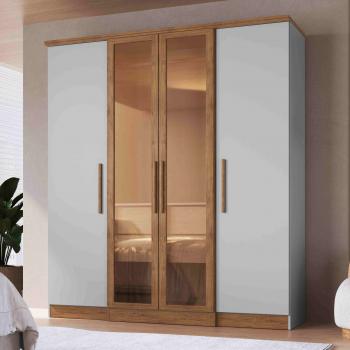 ROUPEIRO GENEBRA 2GAVS 4PTS 2C/VIDRO REFLECTA 100% MDF 1,79