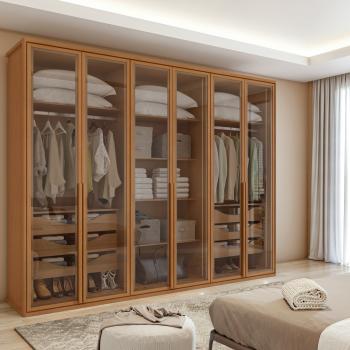 ROUPEIRO CLOSET SOLARIS 6GAVS 6PTS DE VIDRO C/LED LOPAS 2,75