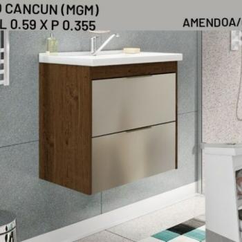 ARMÁRIO BANHEIRO CANCUN 1PT 1GAV C/VIDRO 0,59