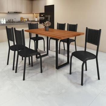 MESA MARIANA C/6 CAD. GALAXY AÇO E MDF 1,40
