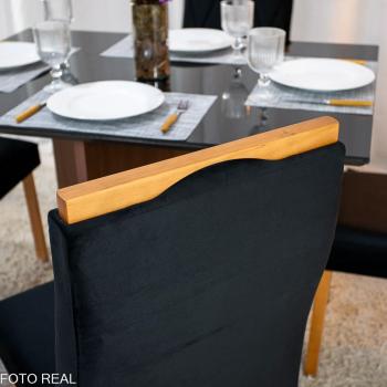 MESA JANTAR HELO MDF C/ VIDRO 1,20X0,90 C/4 CAD MADEIRA MACIÇA