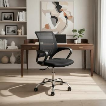 CADEIRA DE ESCRITÓRIO EXECUTIVA GIRATÓRIA PRETA