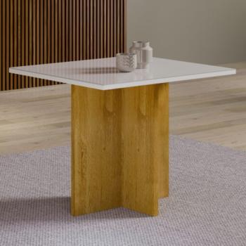 MESA SALINAS TAMPO DAKOTA MDF C/VIDRO - CEL MÓVEIS 0,90 X 0,90