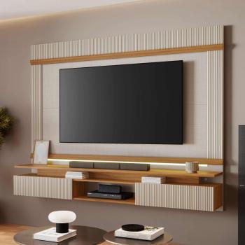 PAINEL NT 1370 100%MDF C/DETALHE RIPADO E LED 2PTS 2,12 TV 75