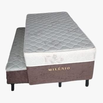 COLCHOBOX SOLTEIRO MILENIO SEMI-ORTOPÉDICO C/ CAMA AUXILIAR  NOSSO SONHO