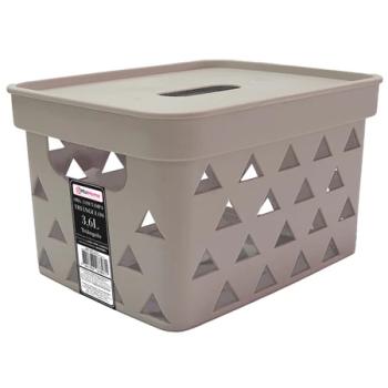 ORGANIZADOR C/TAMPA TRIÂNGULOS CINZA 3,6L - XPLAST