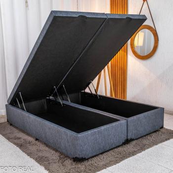BASE BOX BAÚ QUEEN BIPARTIDO PRIME CONFORT BLINDADO 158X198X45