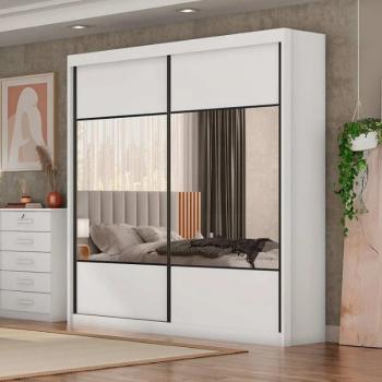 ROUPEIRO VERSATTO 2PTS C/2 ESPELHOS 8GAVS 100% MDF 2,08