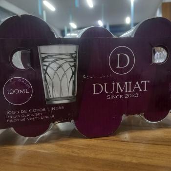 CONJ. C/6 COPOS LINEAS 190ML VIDRO - DUMIAT