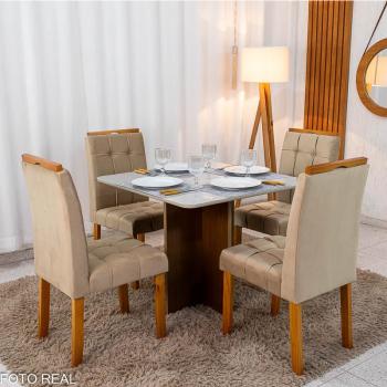 MESA MOSCOU T. VIDRO 90X90 C/4 CAD LONDRES MINAS PLAC