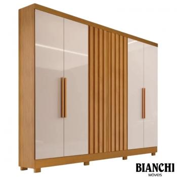 ROUPEIRO CABO FRIO 100% MDF C/RIPADO 6PTS 2GAVS 1,80