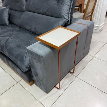 MESA DE APOIO ATHENAS C/ VIDRO OFF WHITE ,42