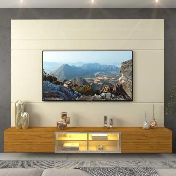 HOME LUMINARE 3PTS C/VIDRO E LED  100%MDF 2,17 TV85