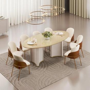MESA LIZ C/VIDRO ORGÂNICO 2,18 C/8 CADEIRAS VITA DJ MÓVEIS