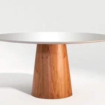 MESA MOSCOU REDONDA C/VIDRO VIP MÓVEIS 1,10