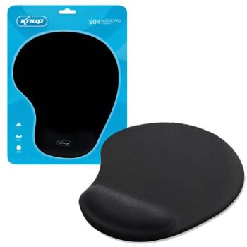 MOUSE PAD COM APOIO EM GEL PRETO  - KNUP