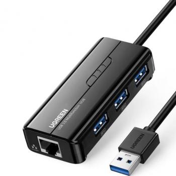 ADAPTADOR DE REDE USB 3.0 C/HUB 4 EM 1 UGREEN