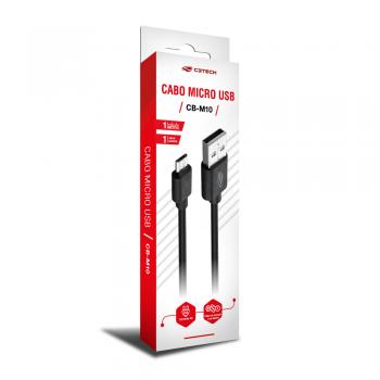 CABO MICRO USB 2.0 1M 2A CB-M10BK  PRETO - C3