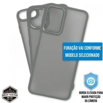 Capa iPhone 15 - Clear Case Fosca Titanium Gray