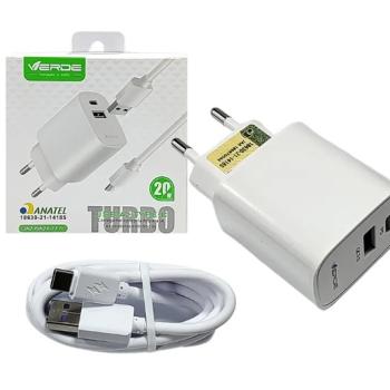 CARREGADOR FONTE DE TOMADA USB + USB-C C/ 20W
