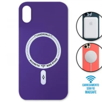 Capa iPhone XR - Padrão Magsafe Roxa