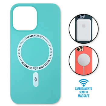 Capa iPhone 13 Pro Max - Padrão Magsafe Verde Claro