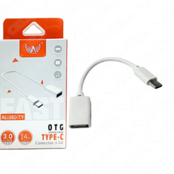 Cabo Adaptador OTG Tipo C Macho x Usb Femea (AL-350-TY)