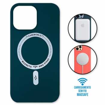 Capa iPhone 13 Pro Max - Padrão Magsafe Verde Escuro