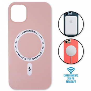 Capa iPhone 14 Pro - Padrão Magsafe Rosa