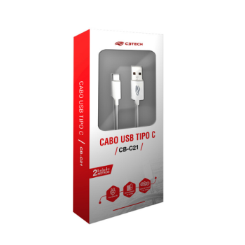 CABO TIPO C USB 2.0 AM 2m BRANCO CB-C21WH C3 PLUS