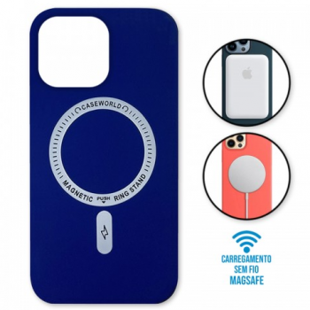 Capa iPhone 11 Pro Max - Padrão Magsafe Azul Marinho