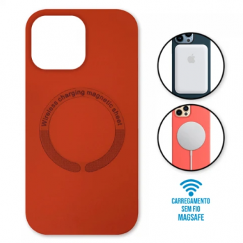 Capa iPhone 14 Pro Max - Padrão Magsafe Vermelha