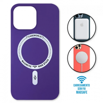 Capa iPhone 13 Pro Max - Padrão Magsafe Roxa