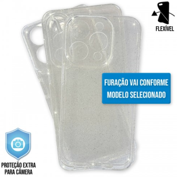 Capa TPU Glitter Premium Samsung Galaxy A56 5G - Transparente