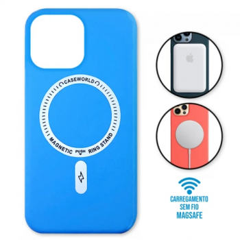 Capa iPhone 14 - Padrão Magsafe Azul Água