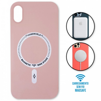 Capa iPhone XR - Padrão Magsafe Rosa