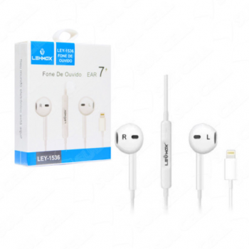 Fone de Ouvido Bluetooth c/ Conector p/ Iphone 7 8 X Xs Xr (LEY-1536) - Lehmox