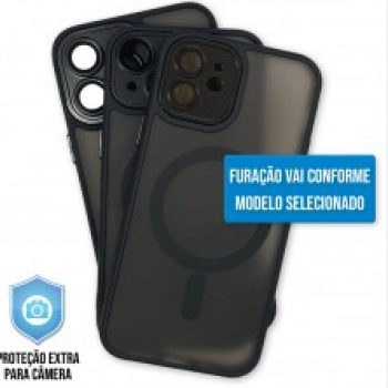 Capa iPhone 13 Pro Max - Clear Case Fosca Magsafe Graphite Black