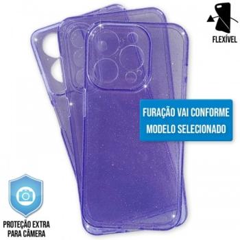 Capa TPU Glitter Premium Xiaomi Redmi 15C 4G e 5G - Lilás