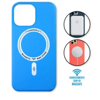 Capa iPhone 12 Pro Max - Padrão Magsafe Azul Água