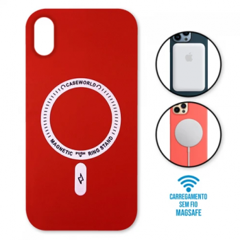 Capa iPhone XR - Padrão Magsafe Vermelha