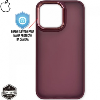 Capa iPhone 14 Pro Max - Clear Case Fosca Dark Pink