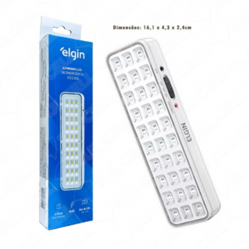 Luminaria de Emergencia Recarregavel 30 Leds Elgin - Bivolt