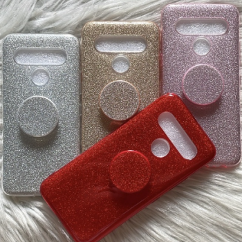 Capa para LG K61 - Glitter New com PopSocket Prata