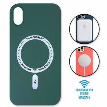 Capa iPhone XR - Padrão Magsafe Verde Aço