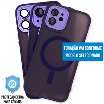 Capa iPhone 13 Pro Max - Clear Case Fosca Magsafe Dark Purple