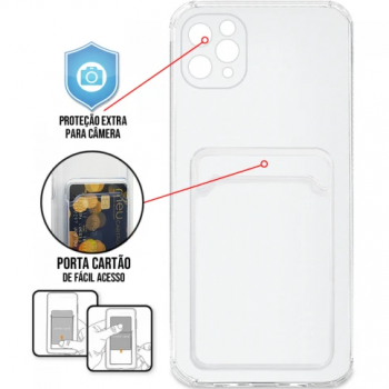 Capa iPhone 11 Pro Max - TPU Premium Case Card Transparente