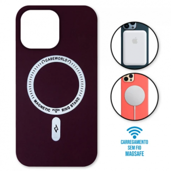 Capa iPhone 14 Pro - Padrão Magsafe Vinho