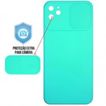 Capa para iPhone 12 Mini - Emborrachada Cam Protector Verde Claro