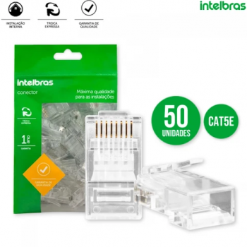 Conector RJ45 Cat5e 50un CONEX 1000 Intelbras